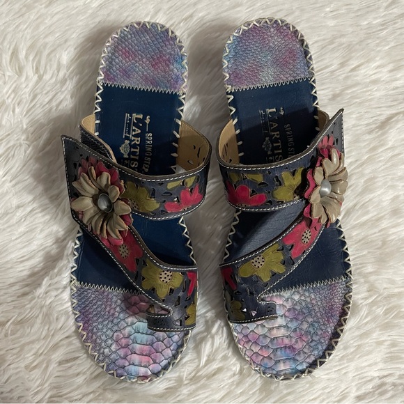 41 L'Artistle Vardi Toe Loop Slide Sandals - Picture 10 of 10